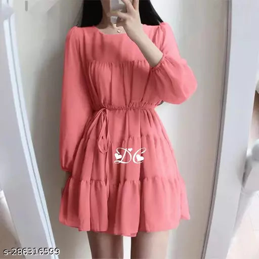 Peach latest dress