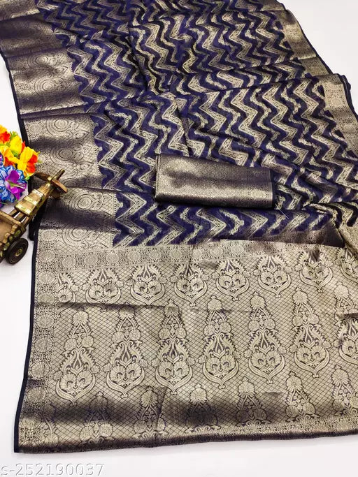 Morpich Fashion Top Dyed Organza Silk Saree