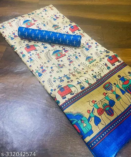 WORLI PRINT KHADI SILK BLENDED LIGHT WEIGHT COMFERTABLE WEAR