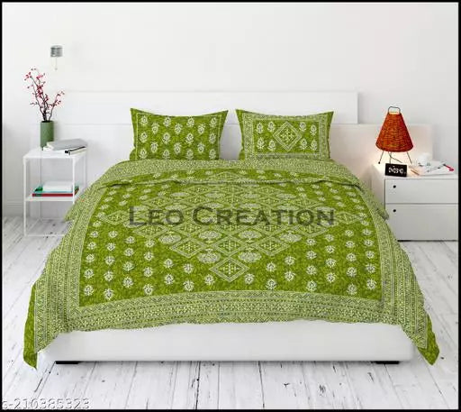 Jaipuri Pure Cotton Double Queen Bedsheet With 2 Pillow Covers