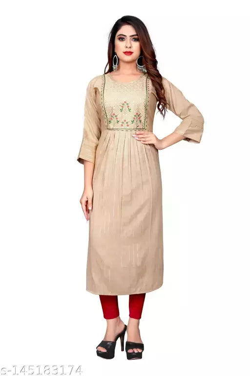 Women's Printed Rayon Anarkali Kurti