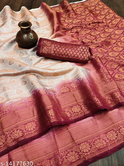 Banarasi Silk Copper Zari Sarees
