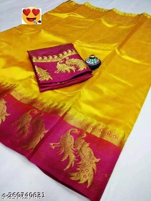 Morpich Fashion Embozz Kanjivaram  Silk Saree