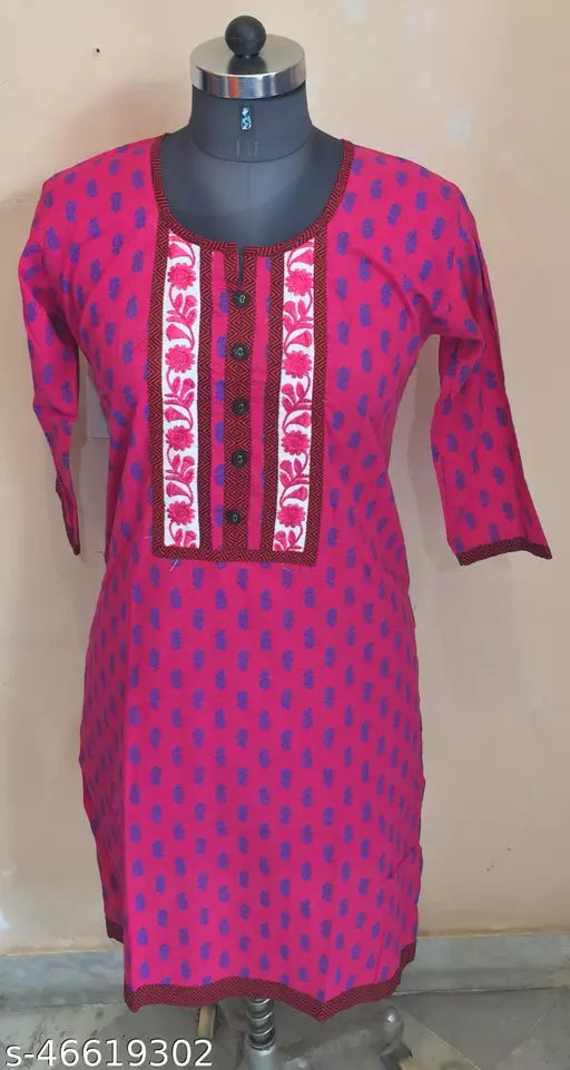 Women Pure Cotton  Kurti