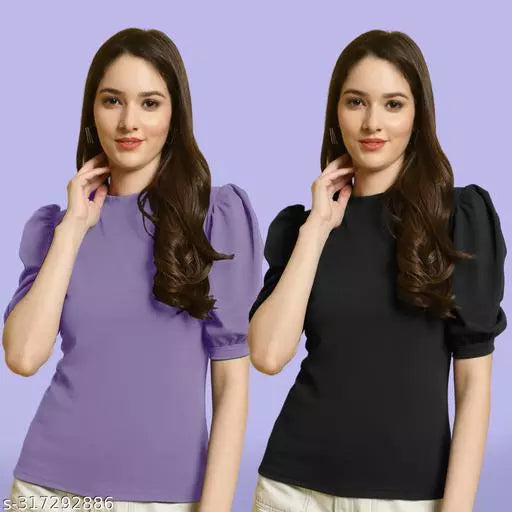 Clasic Casual Fashion Forward Women's Top - Pack of 2
