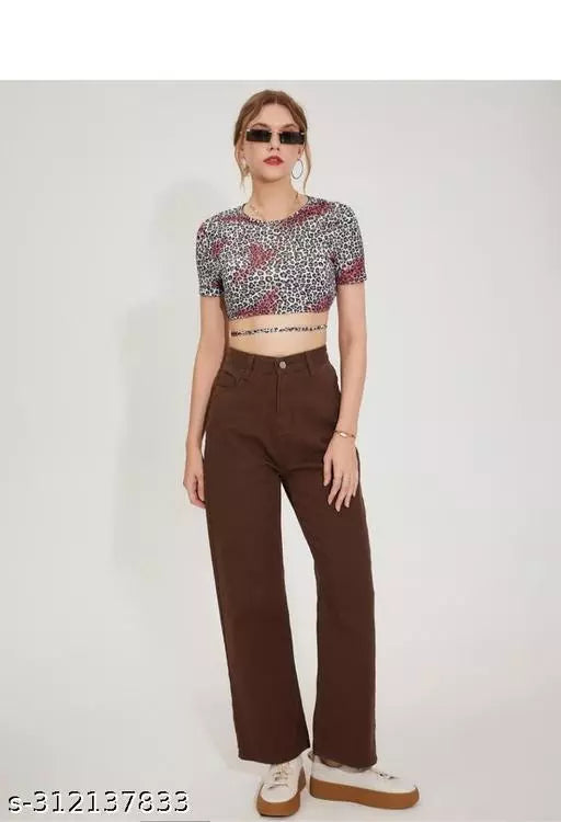 SAANU'S FASHION - STYLISH WIDE LEG DENIM JEANS FOR GIRLS & WOMEN