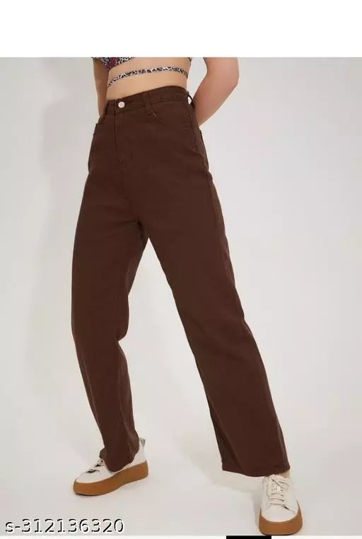 SAANU'S FASHION - STYLISH WIDE LEG DENIM JEANS FOR GIRLS & WOMEN