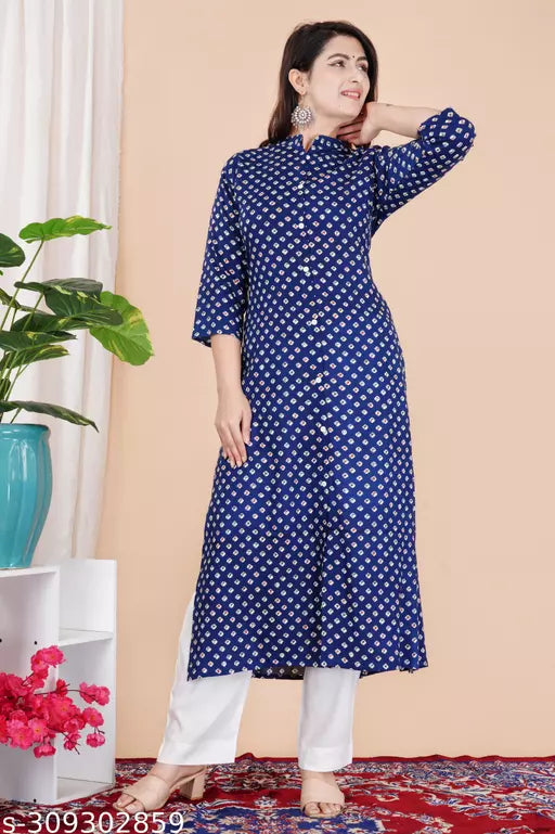 Shree Ganeseh Fashion Rayon Printed Stylish Maroon Kurti Dress For Women/Girls