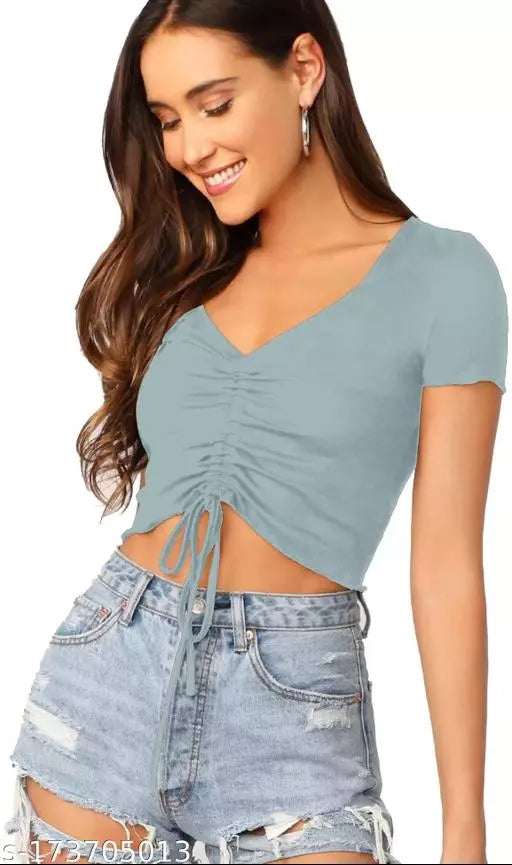 Mint Crop Top For Woman