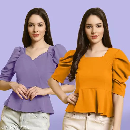 Clasic Casual Fashion Forward Women's Top - Pack of 2