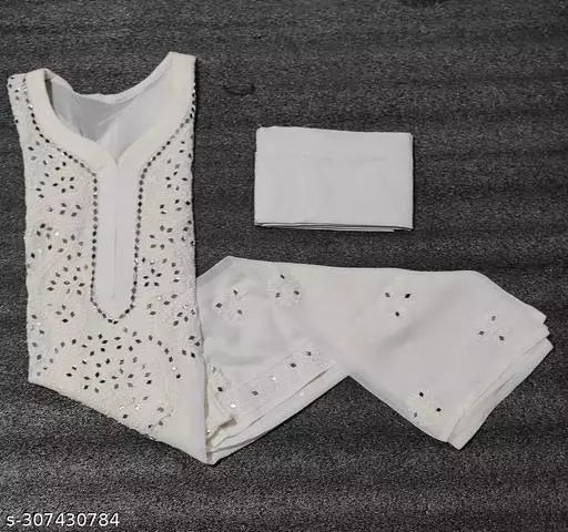 MIRROR WORK CHIKANKARI KURTI WITH INNER