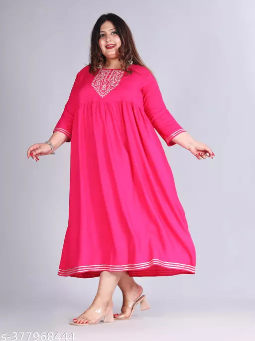 Fashion Zest Rayon Pink Color Gown