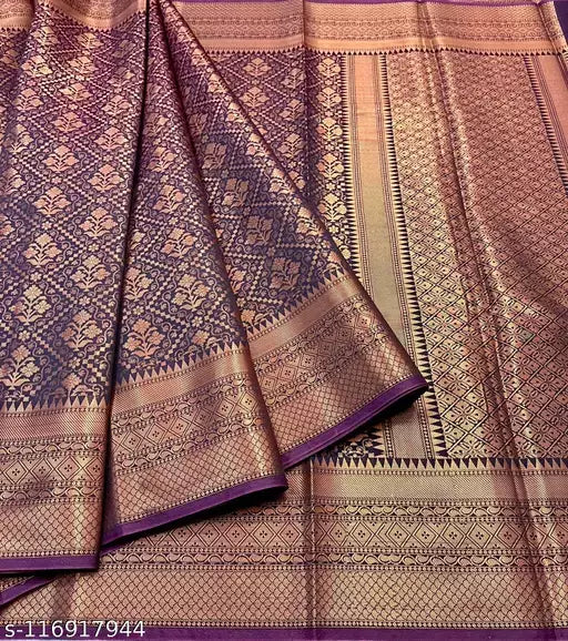 Copper Zari Soft Silk Saree
