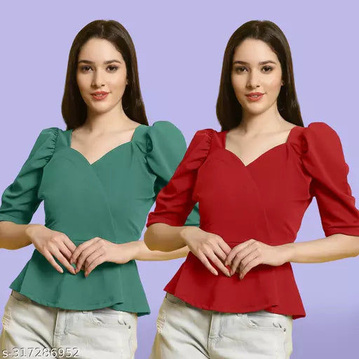 Clasic Casual Fashion Forward Women's Top - Pack of 2