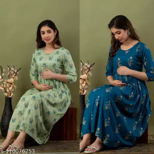Mialo combo of 2 maternity feeding kurtis.