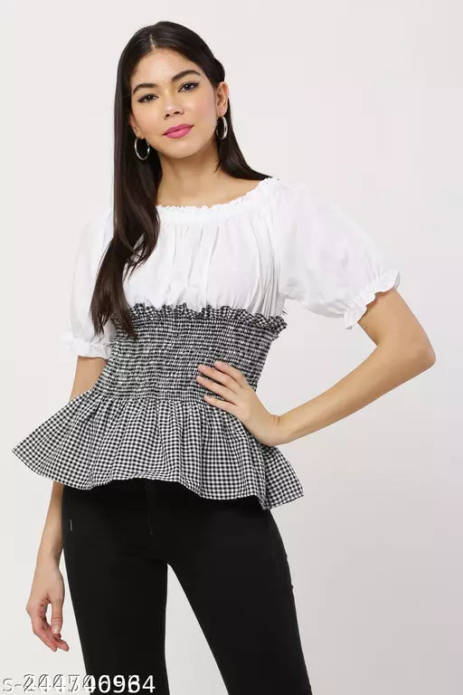 Black Check Top