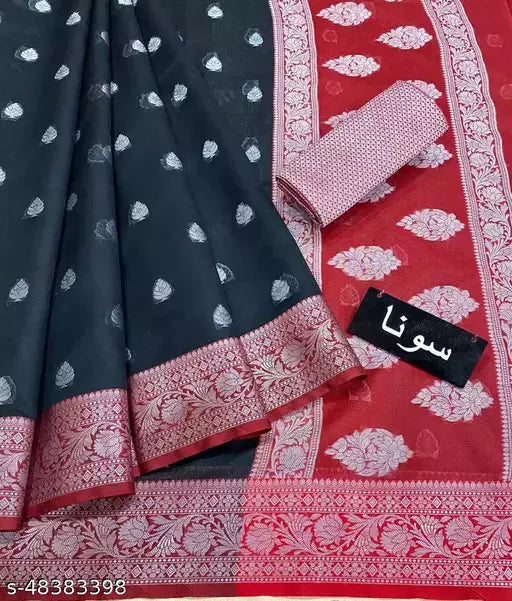 WOVEN BANARASI SILVER RUPA BOOTI SAREE