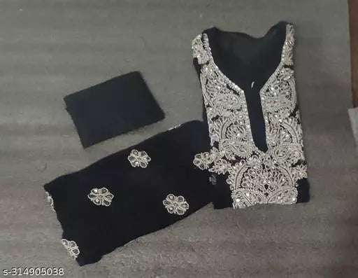 MIRROR WORK CHIKANKARI KURTI WITH INNER