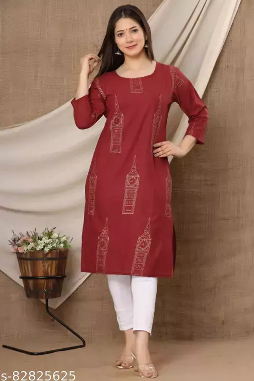 Mialo watch print cotton kurta.