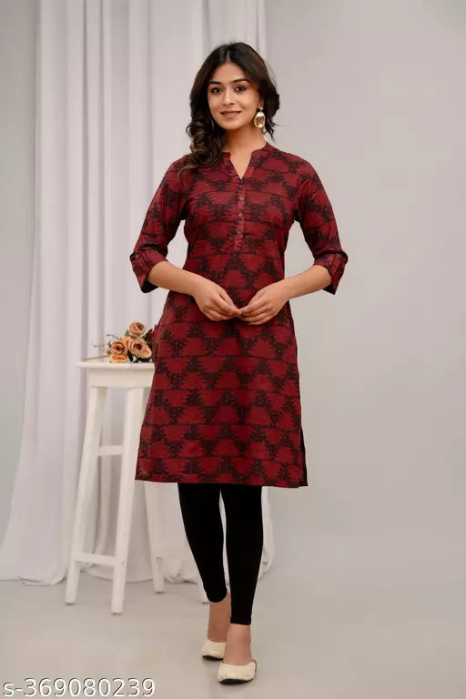 Neerupam Collection Jaipuri Print Pure Cotton Kurti - Cotton Kurti 