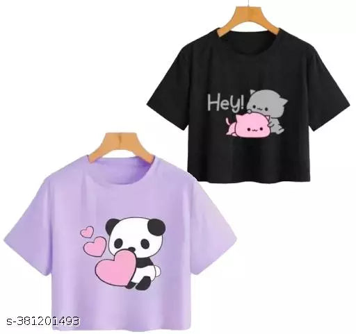 Stylish Women's & Girls' Crop Top for Casual Daily Wear - Stunning Design (2-Pack)