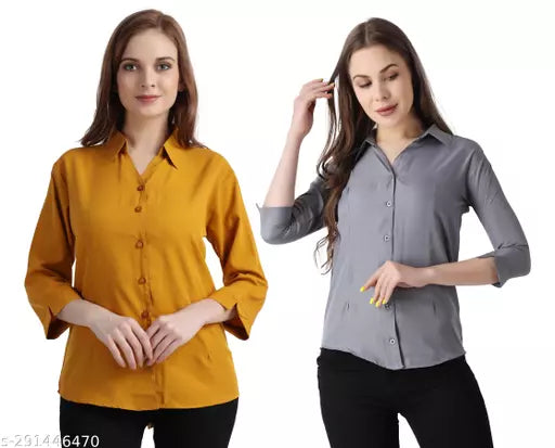 Fancy Retro Women Shirts (Pack of 2)