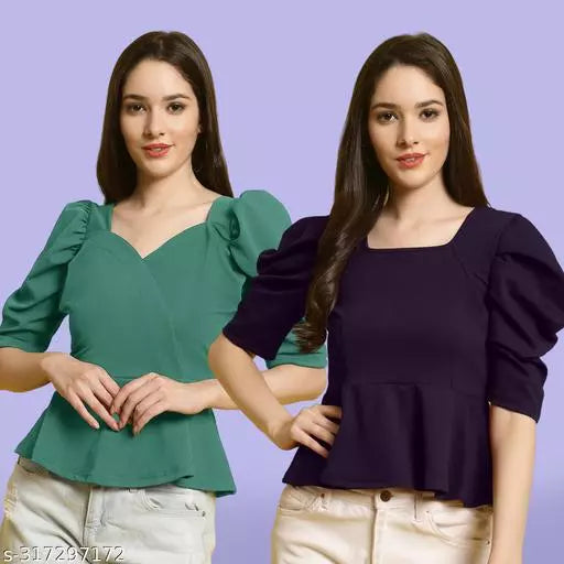 Clasic Casual Fashion Forward Women's Top - Pack of 2