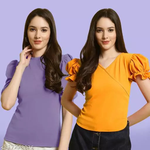 Clasic Casual Fashion Forward Women's Top - Pack of 2