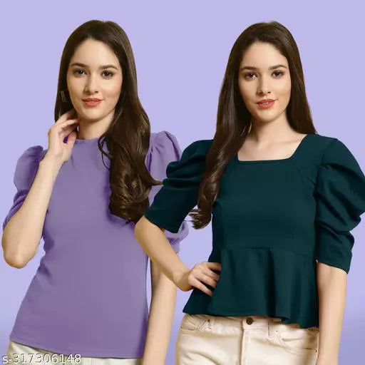 Clasic Casual Fashion Forward Women's Top - Pack of 2