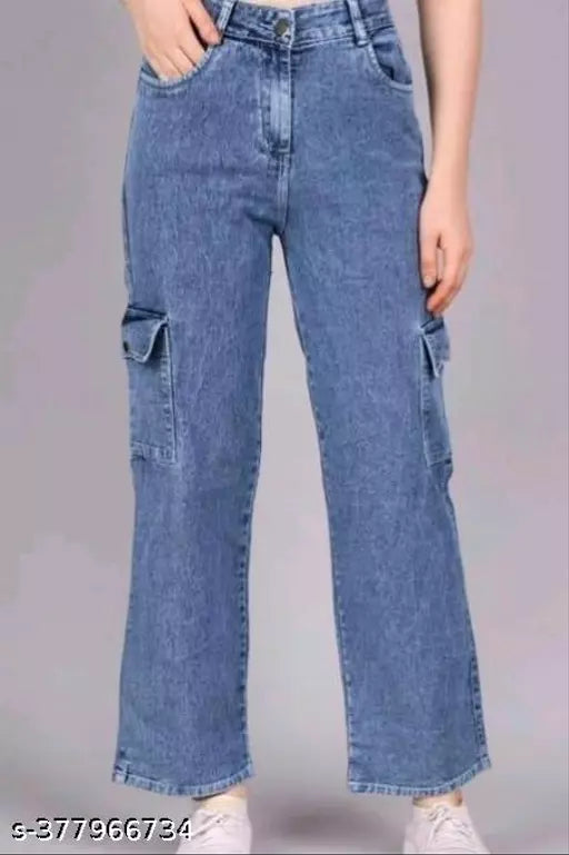 Jkp Collections Women & Girl Casual Jeans  Solid Pattern  Denim Fabric In Color Dark Blue