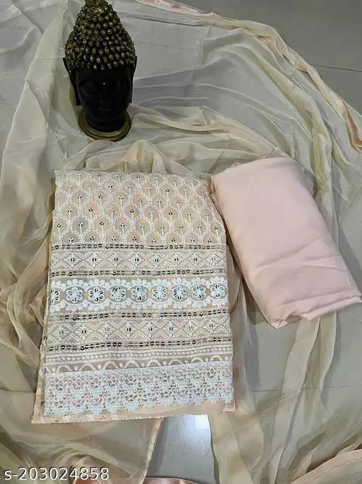 Lucknawi Georgette 60 Gram Party Wear wedding Wear and daily wear Salwar Suits & Dress Materials