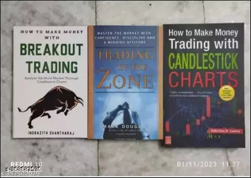 Best Combo Of Trading 3 Books :- Breakout Trading + Trading In The Zone + Trading With Candlestick Charts ( Indrazith Shantharaj  Mark Douglas  Balkrishna M. Sadeka