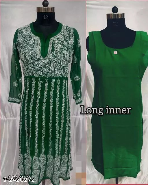 Women Georgette Chikankari Kurti