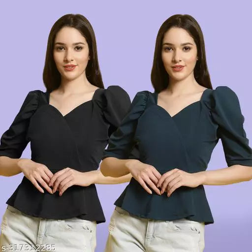Clasic Casual Fashion Forward Women's Top - Pack of 2
