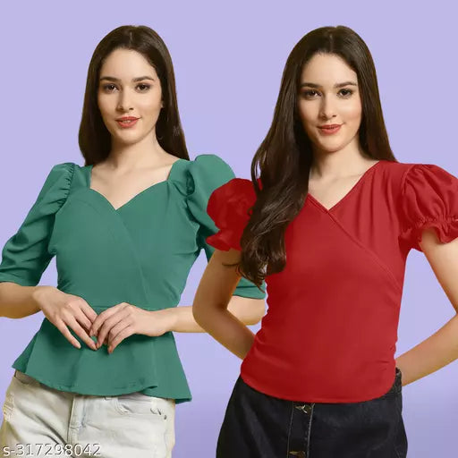 Clasic Casual Fashion Forward Women's Top - Pack of 2