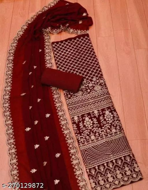 Fancy Unstitched Patiala Georgette Suits with Heavy Embroidery Work