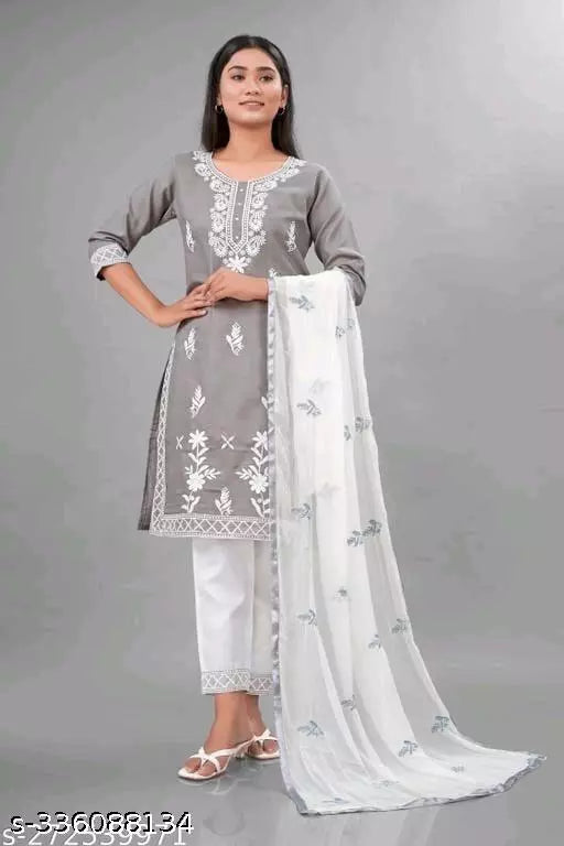 NEW EMBROIDERY KURTA PANT  WITH DUPATTA