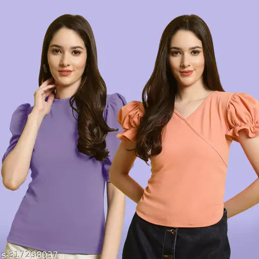 Clasic Casual Fashion Forward Women's Top - Pack of 2