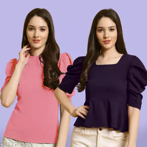 Clasic Casual Fashion Forward Women's Tops - Pack of 2