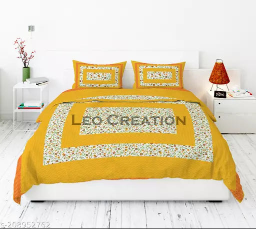 Jaipuri Pure Cotton Double Queen Bedsheet With 2 Pillow Covers