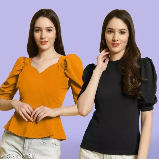 Clasic Casual Fashion Forward Women's Tops - Pack of 2