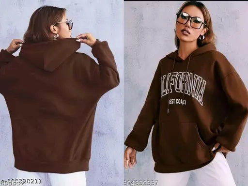 JKP COLLECTION  Unisex Topi brown calofonia west cost Fabric Fleece For Outdoor & Indoor Hoddy