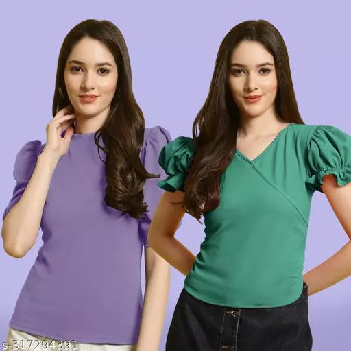 Clasic Casual Fashion Forward Women's Tops - Pack of 2
