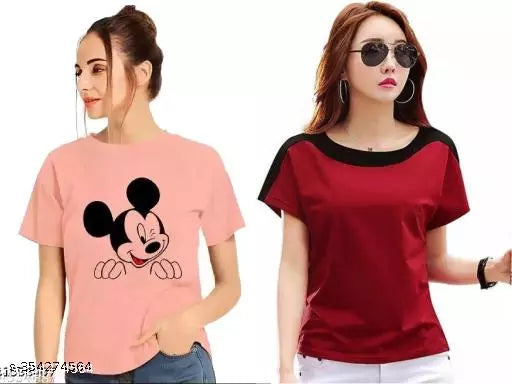 Pretty Graceful Women Tshirts (Pack of 2)