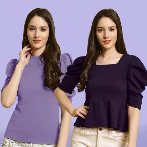Clasic Casual Fashion Forward Women's Top - Pack of 2