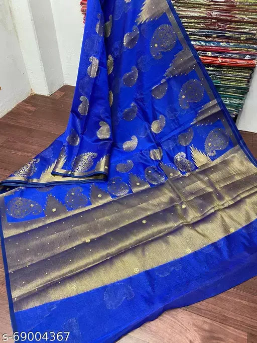 Banarasi Silk Saree With Stone Work
