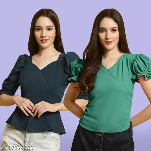 Clasic Casual Fashion Forward Women's Tops - Pack of 2