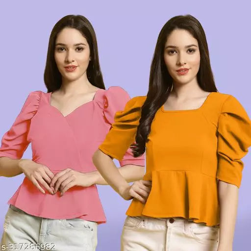 Clasic Casual Fashion Forward Women's Top - Pack of 2