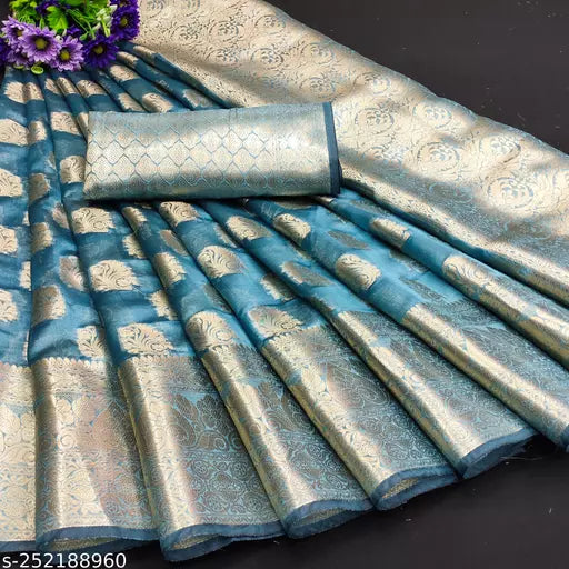 Morpich Fashion Top Dyed Organza Silk Saree