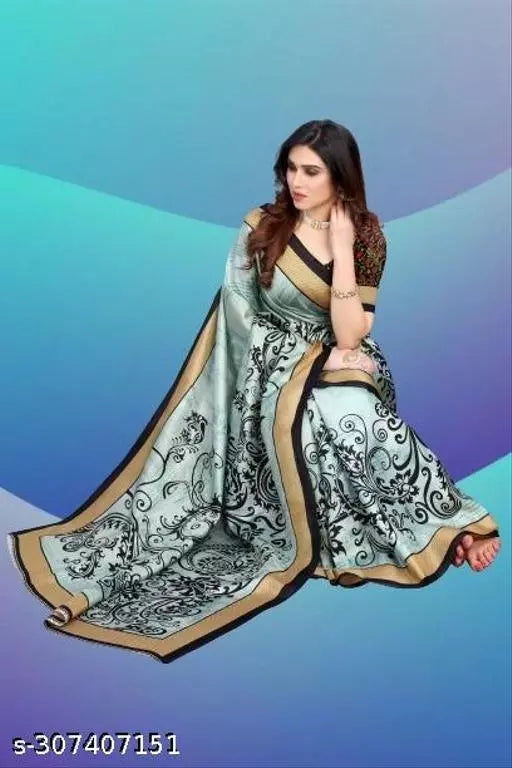 LIGHT WEIGHT LEHARIYA DESIGNER BEST PRICE ( KHADI -ART SILK MIX MATERIAL) SKIN FRIENDLY SAREE WITH UNSTICHED BLOUSE